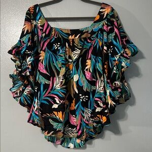 Terra & Sky tropical ruffle top